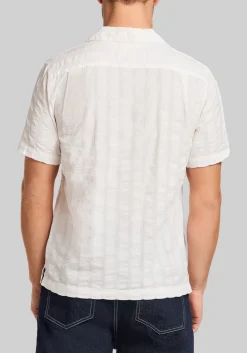 Weatherproof Vintage Traditional Fit Dobby Seersucker Vertical Text Shirt