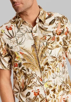Weatherproof Vintage Traditional Fit Linen-Blend Camp Shirt