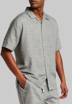 Weatherproof Vintage Traditional Fit Jacquard Coatfront Knit Button Up Shirt