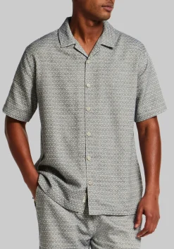 Weatherproof Vintage Traditional Fit Jacquard Coatfront Knit Button Up Shirt
