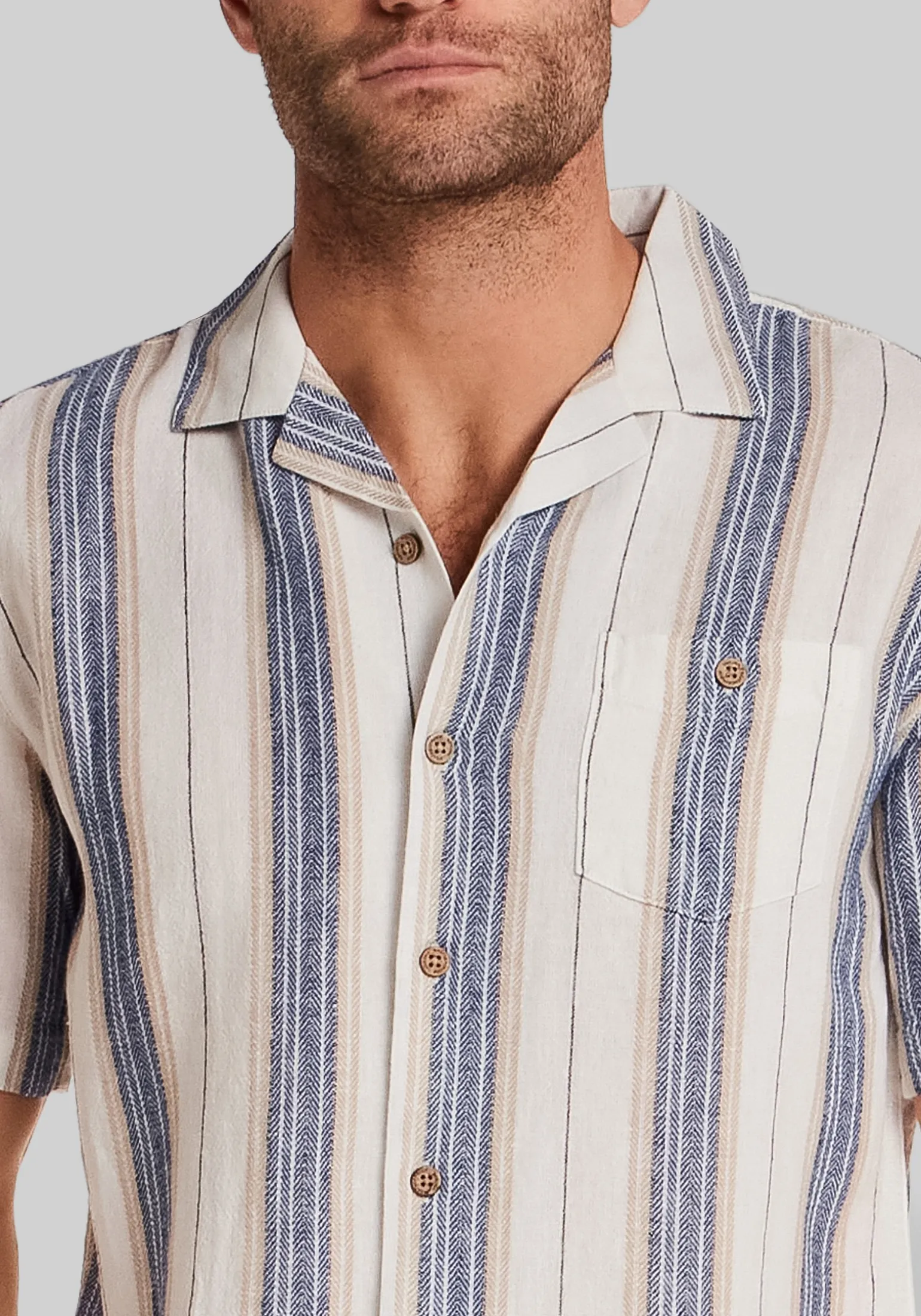 Weatherproof Vintage Traditional Fit Vertical Stripe Button Up Shirt