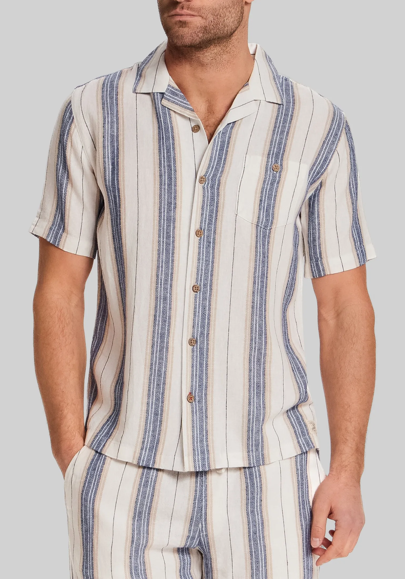 Weatherproof Vintage Traditional Fit Vertical Stripe Button Up Shirt