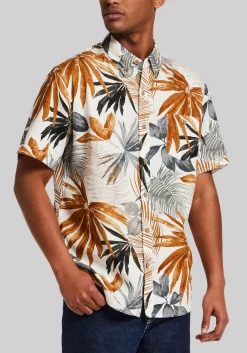 Weatherproof Vintage Traditional Fit Tropical Button Up Hawaiian Shirt