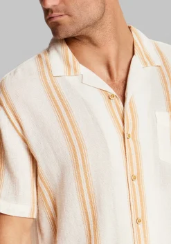 Weatherproof Vintage Traditional Fit Vertical Stripe Airtex Button Up Shirt