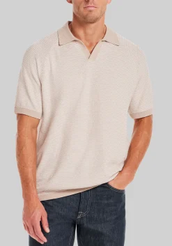 Weatherproof Vintage Traditional Fit Stripe Johnny Collar Sweater