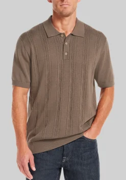 Weatherproof Vintage Traditional Fit Pointelle Polo Sweater