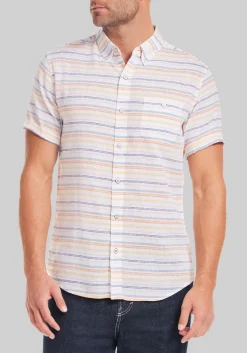 Weatherproof Vintage Vertical Stripe Short Sleeve Sportshirt