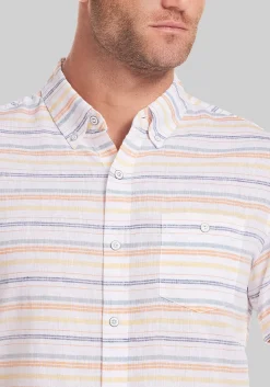 Weatherproof Vintage Vertical Stripe Short Sleeve Sportshirt