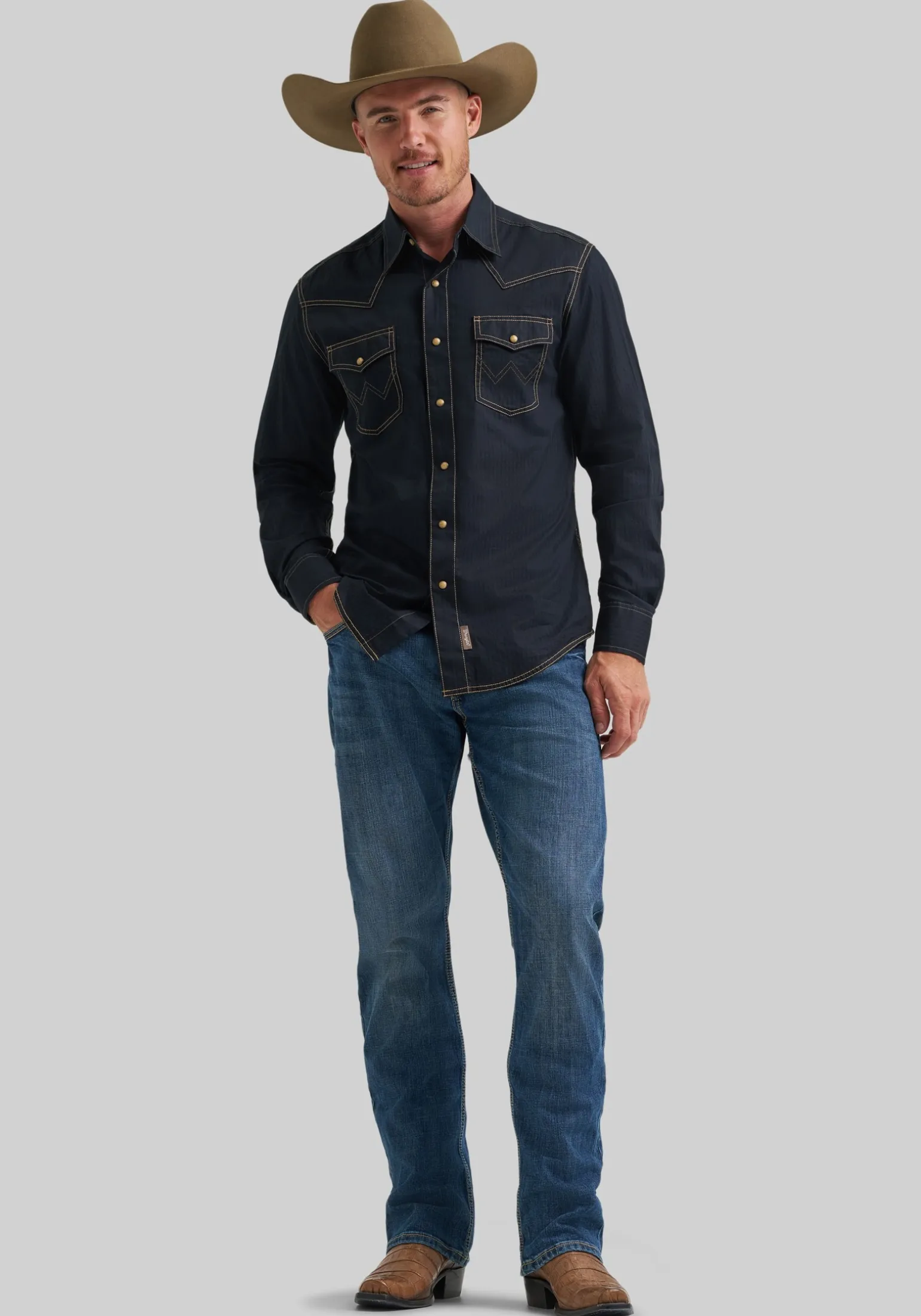 Wrangler Retro Premium Tailored Fit Western Button Up Shirt